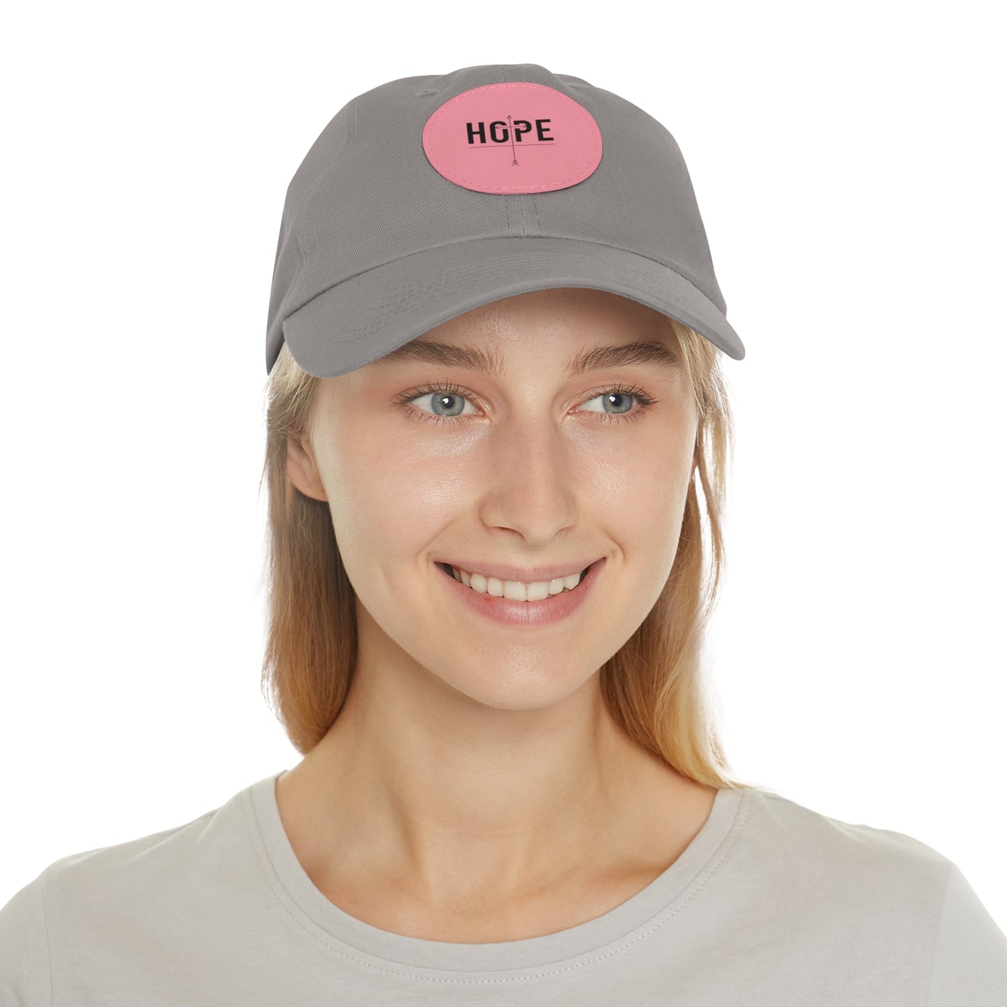 Unisex Leather Patch Dad Hat – “Hope” Round Cap Printify