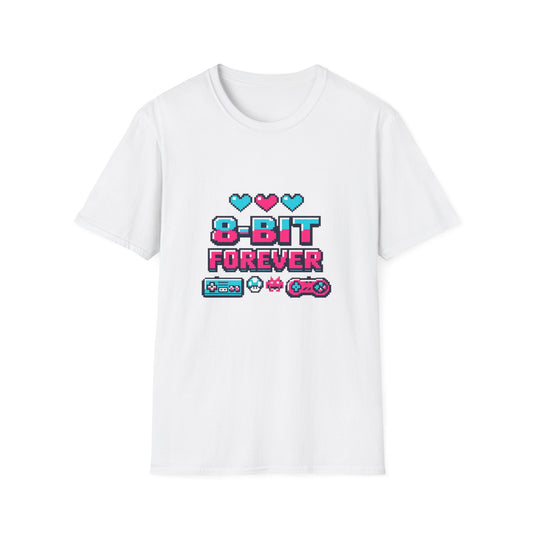 8-Bit Forever Retro Gaming T-Shirt — Pixel Hearts & Controller Tee