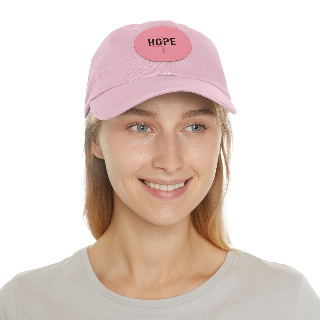 Dad Hat — Round Leather Patch 'HOPE' Cap