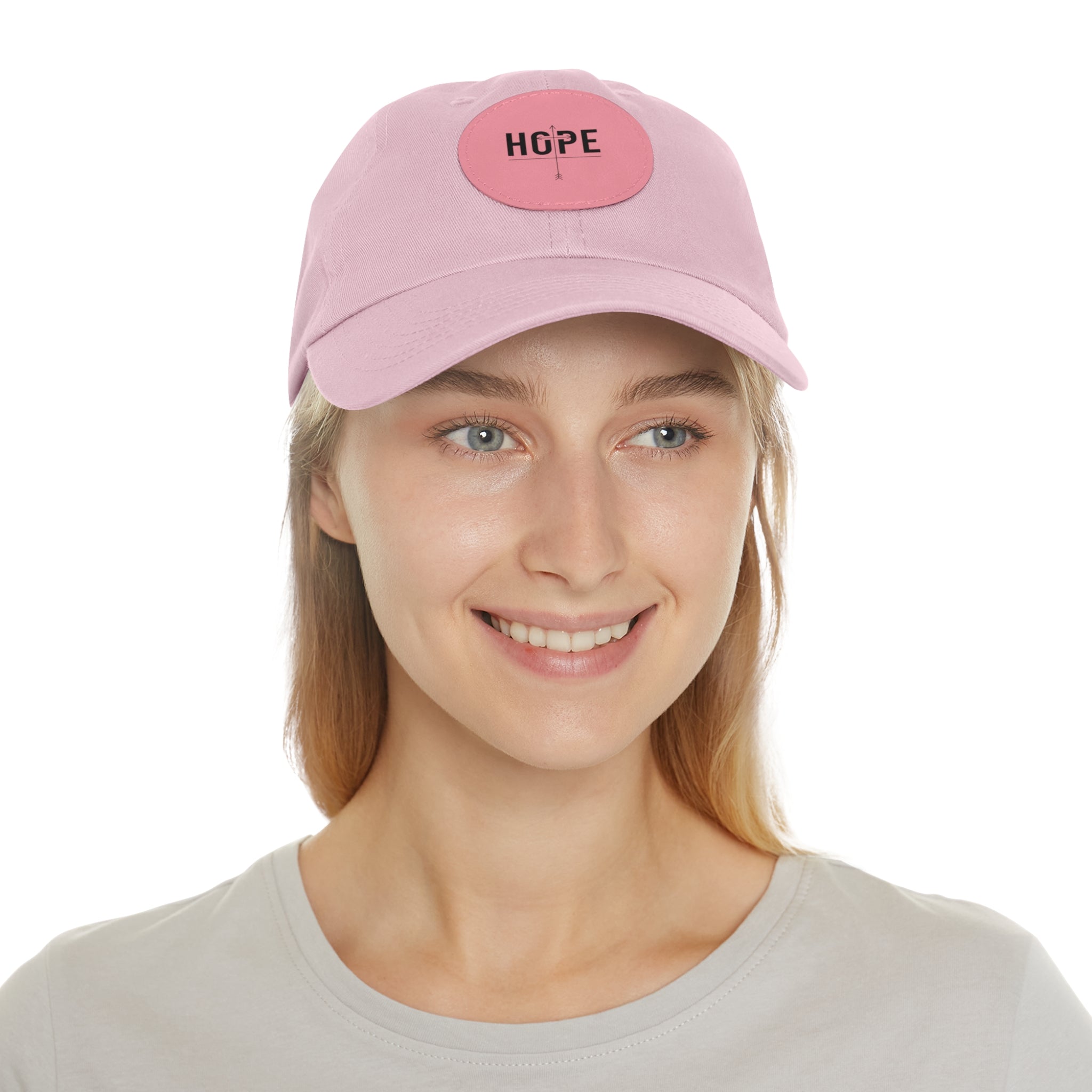 Dad Hat — Round Leather Patch 'HOPE' Cap