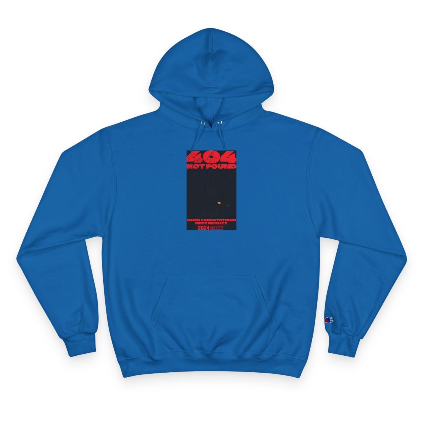 Champion Hoodie - Minimal Red Black Graphic Streetwear Hoodie Printify