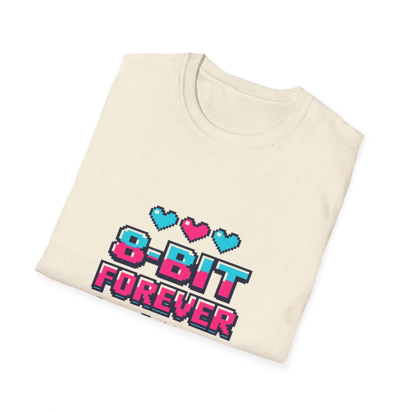 8-Bit Forever Retro Gaming T-Shirt — Pixel Hearts & Controller Tee Printify