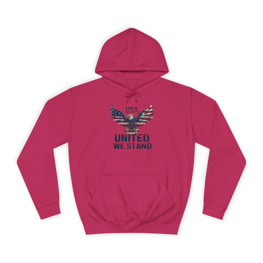 Patriotic Eagle Hoodie - USA "United We Stand" American Flag Graphic