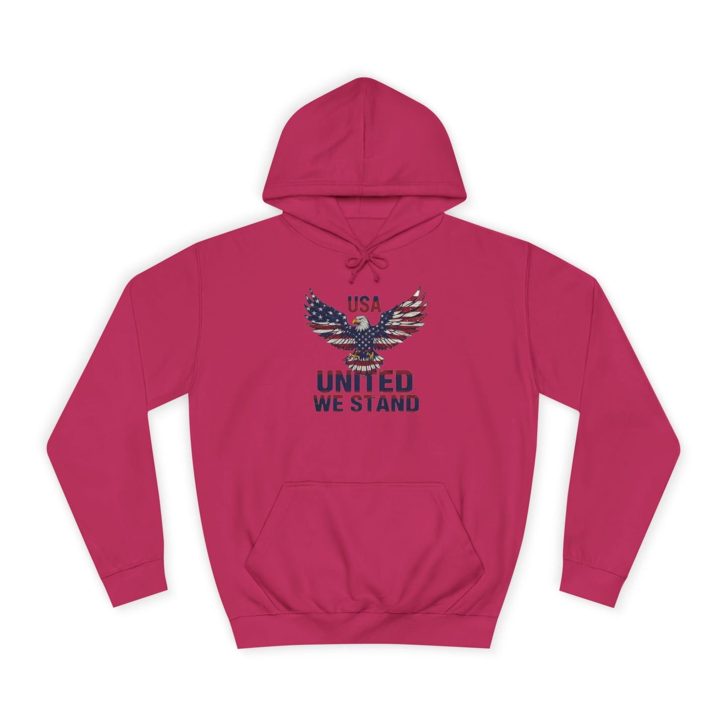 Patriotic Eagle Hoodie – Unisex USA “United We Stand” American Flag Graphic Printify
