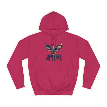 Patriotic Eagle Hoodie – Unisex USA “United We Stand” American Flag Graphic Printify