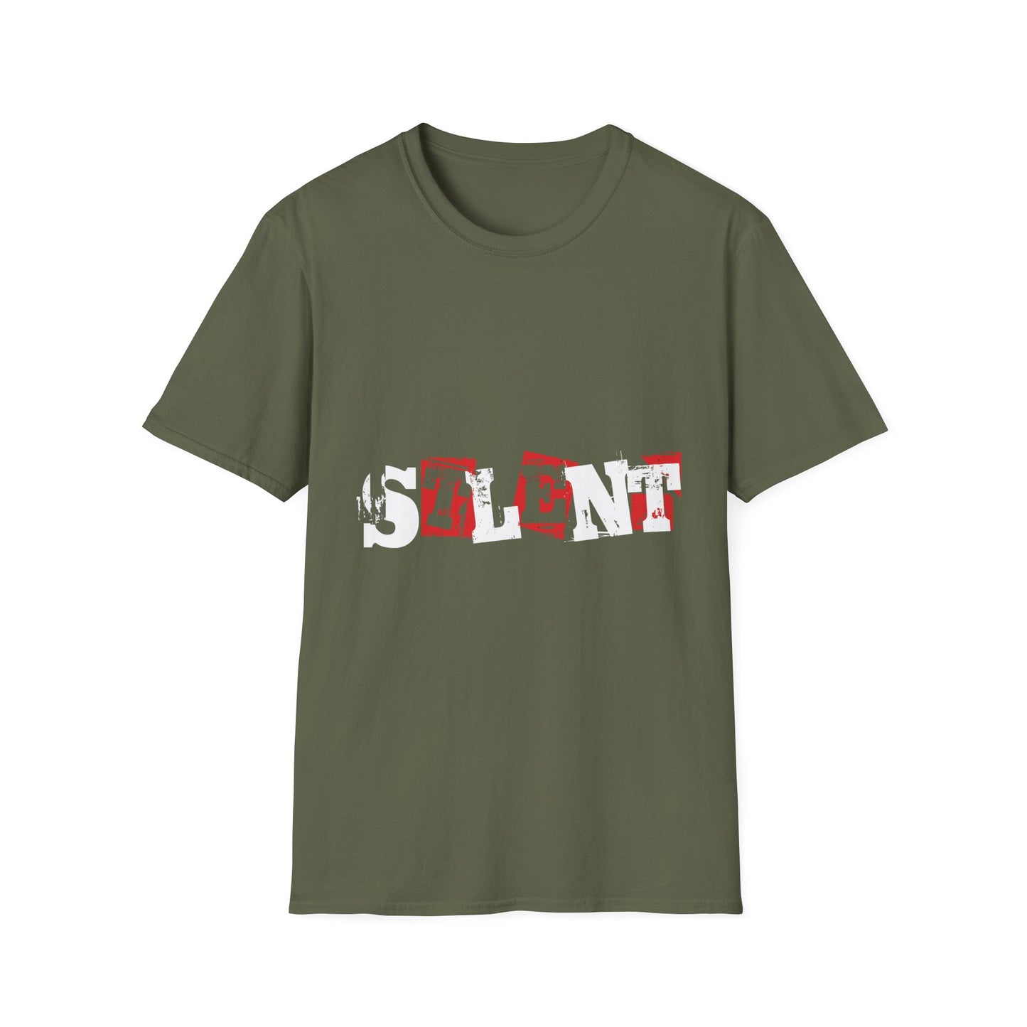 T-Shirt “LEFT” Red Distressed Block Letter Graphic — Vintage Stamped Tee
