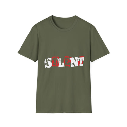 T-Shirt “LEFT” Red Distressed Block Letter Graphic — Vintage Stamped Tee