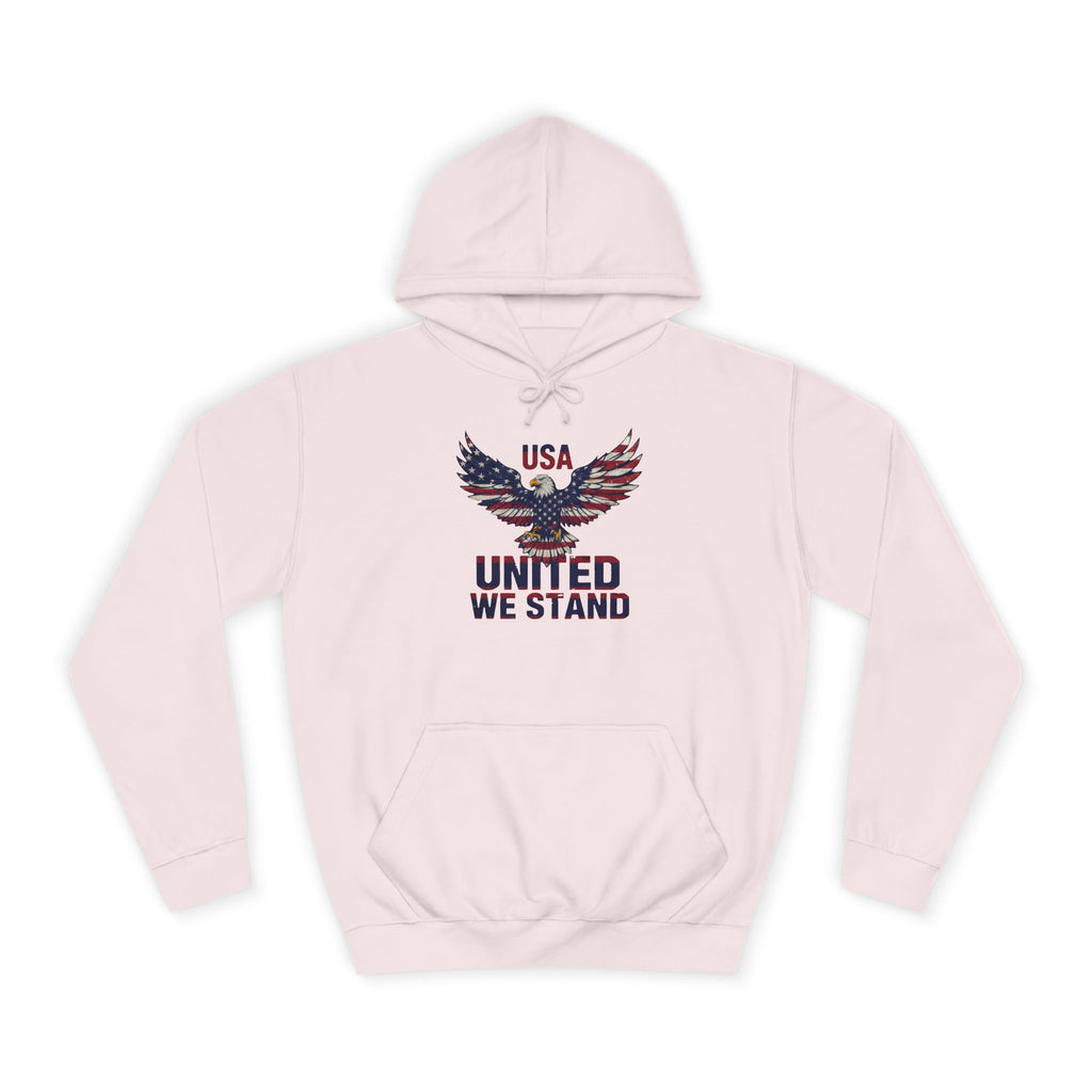 Patriotic Eagle Hoodie - USA "United We Stand" American Flag Graphic