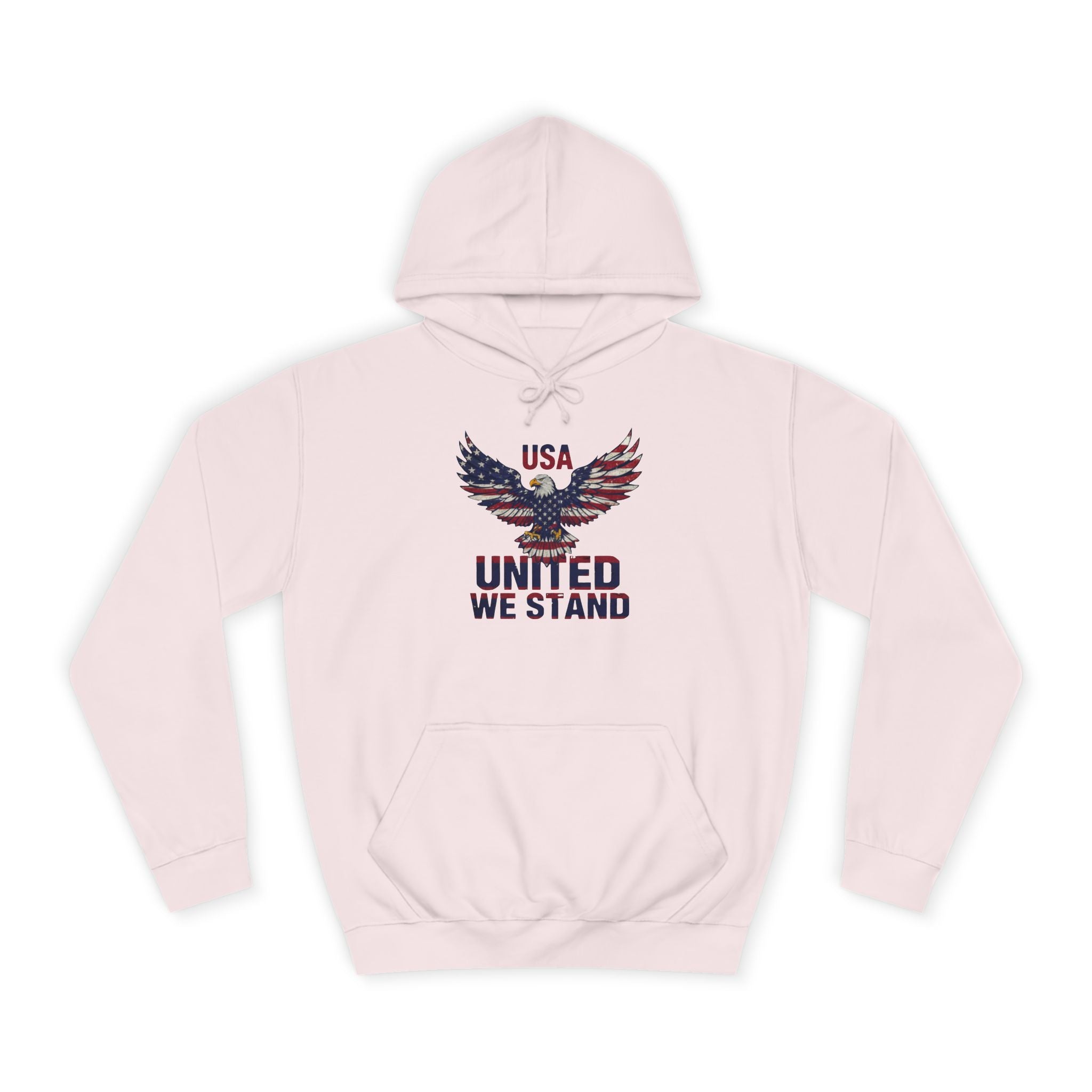 Patriotic Eagle Hoodie - USA "United We Stand" American Flag Graphic