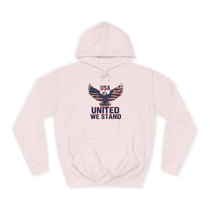 Patriotic Eagle Hoodie – Unisex USA “United We Stand” American Flag Graphic Printify