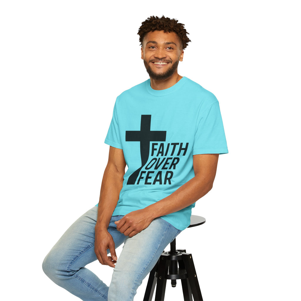 Faith Over Fear T-Shirt — Christian Cross Inspirational Tee