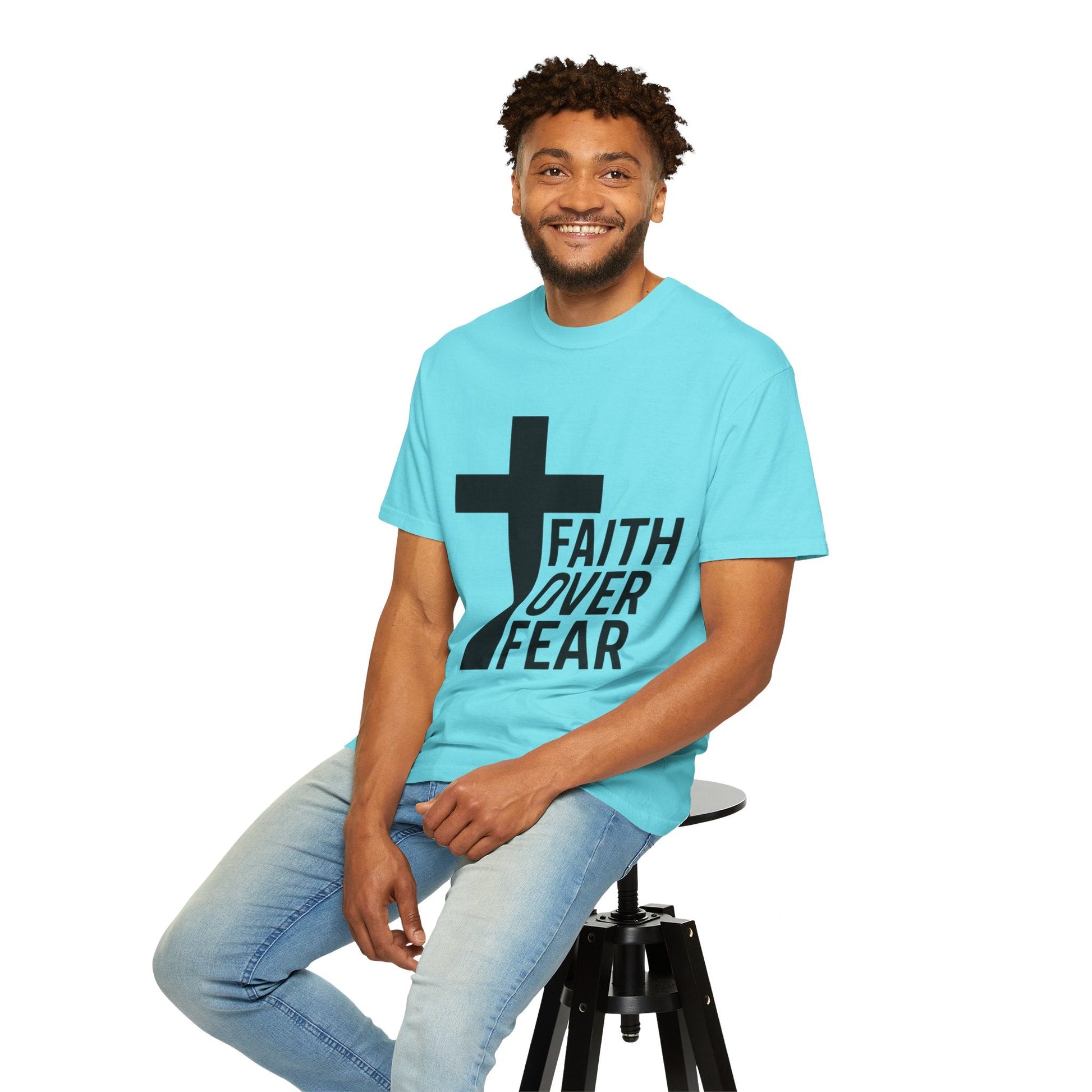 Faith Over Fear T-Shirt — Christian Cross Inspirational Tee Printify