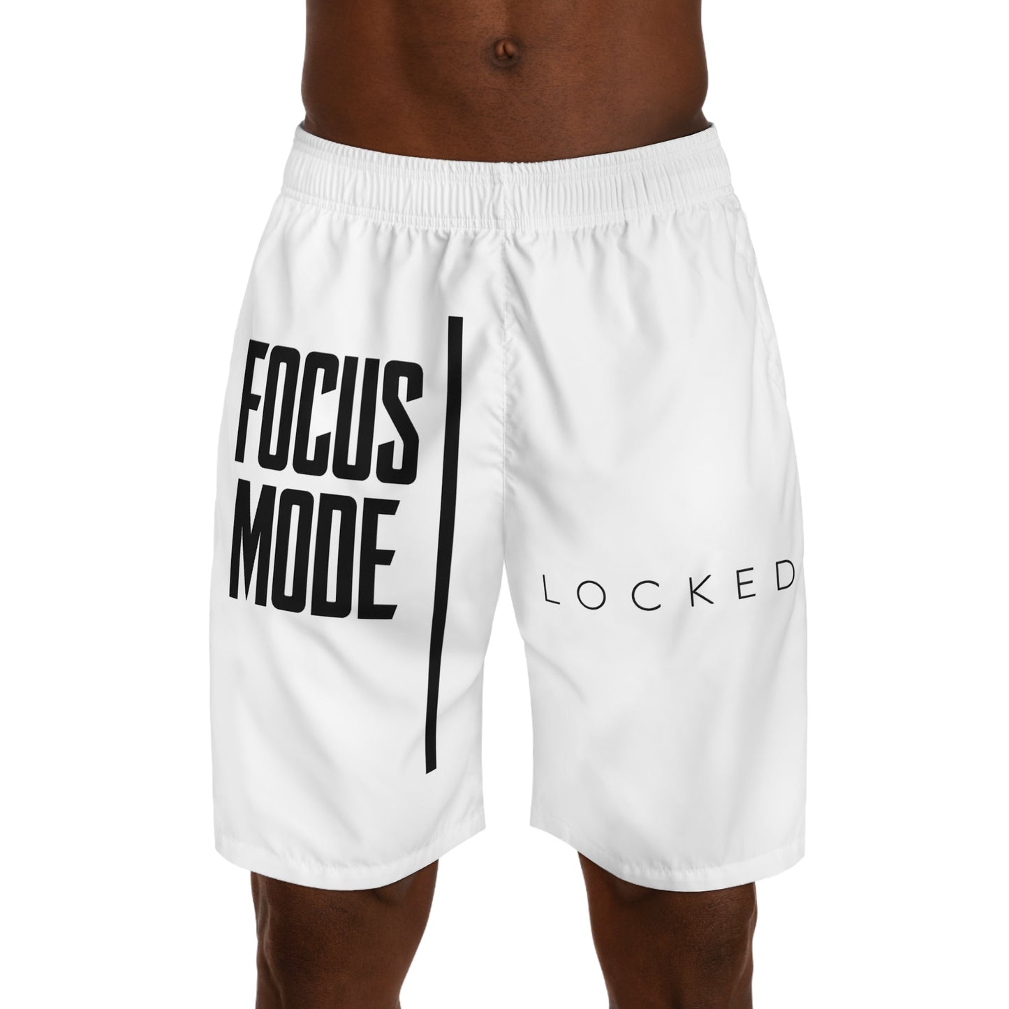 Focus Mode Locked Men's Jogger Shorts — Athletic Streetwear with Bold Typography Printify