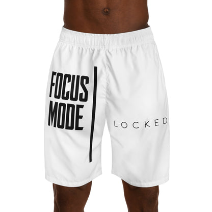 Focus Mode Locked Men's Jogger Shorts — Athletic Streetwear with Bold Typography Printify