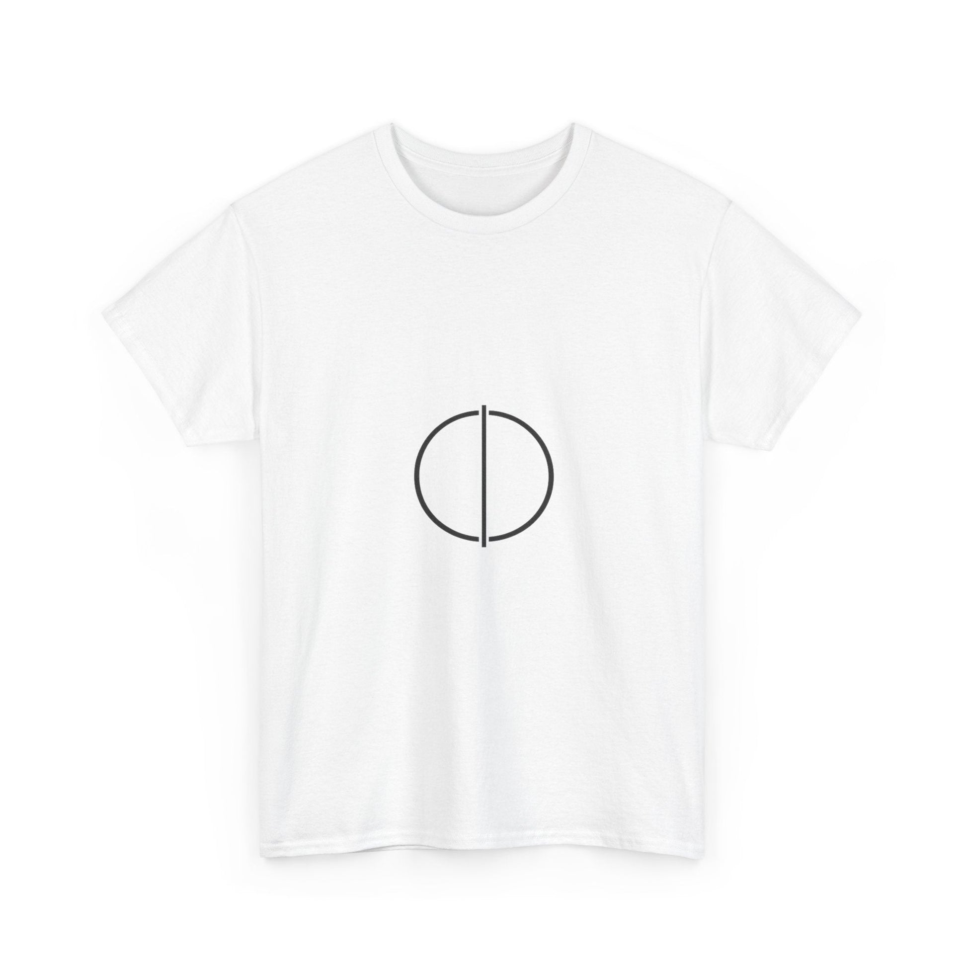 Minimal Circle Split Tee — Modern Graphic White T‑Shirt Printify