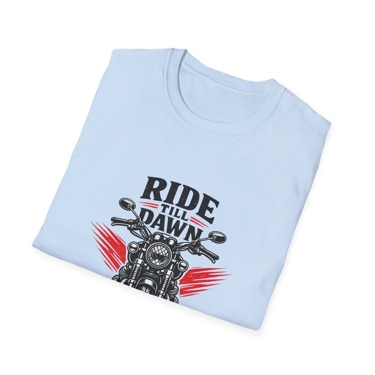 Ride Till Dawn Motorcycle T-Shirt Printify