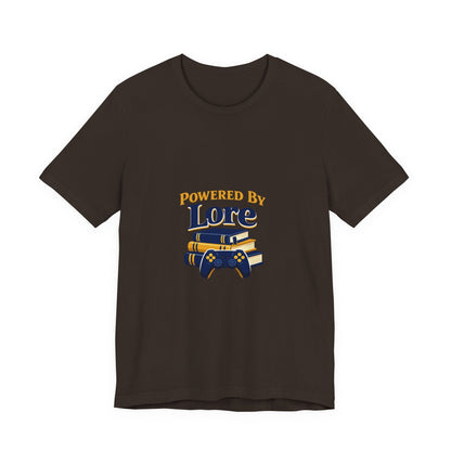 Powered by Lore T-Shirt — Gamer & Book Lover Tee Printify