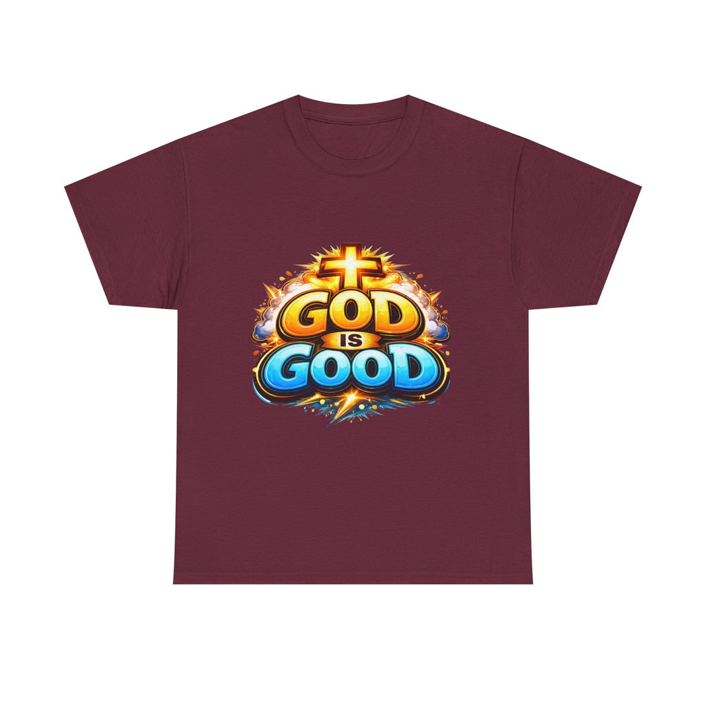 God Is Good T-Shirt — Christian Faith Tee with Cross Graphic
