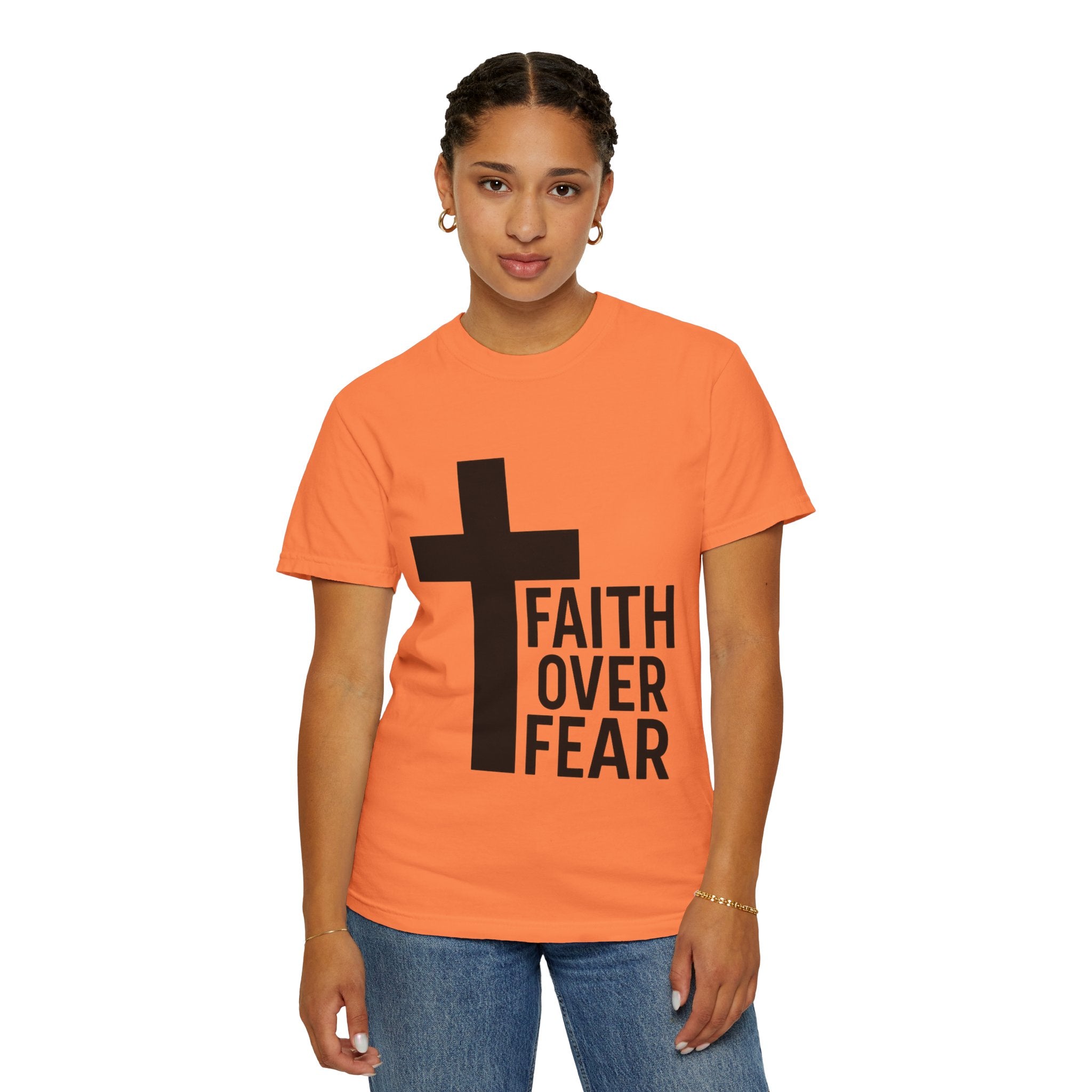 Faith Over Fear T-Shirt — Christian Cross Inspirational Tee