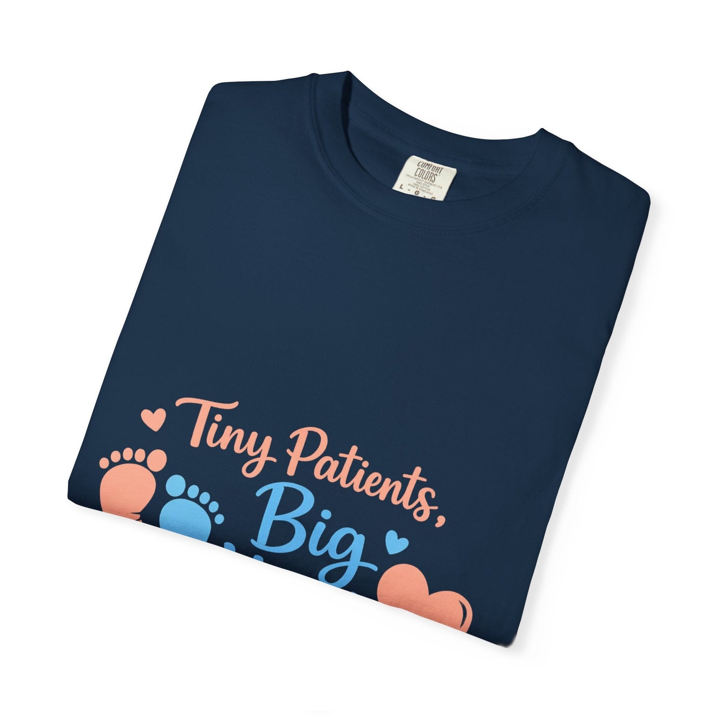 T-Shirt — "Tiny Patients, Big Heart" Baby Footprint Awareness Tee Printify