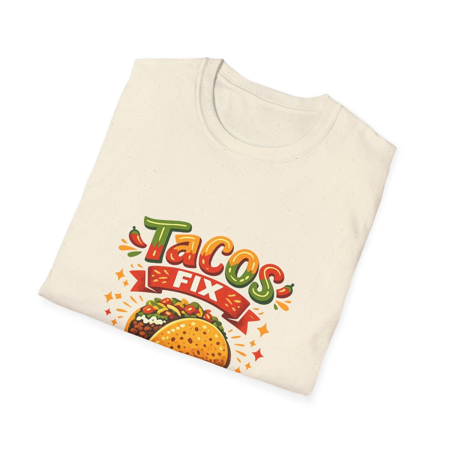 T-Shirt — "Tacos Fix Everything" Funny Taco Lover Graphic Tee Printify