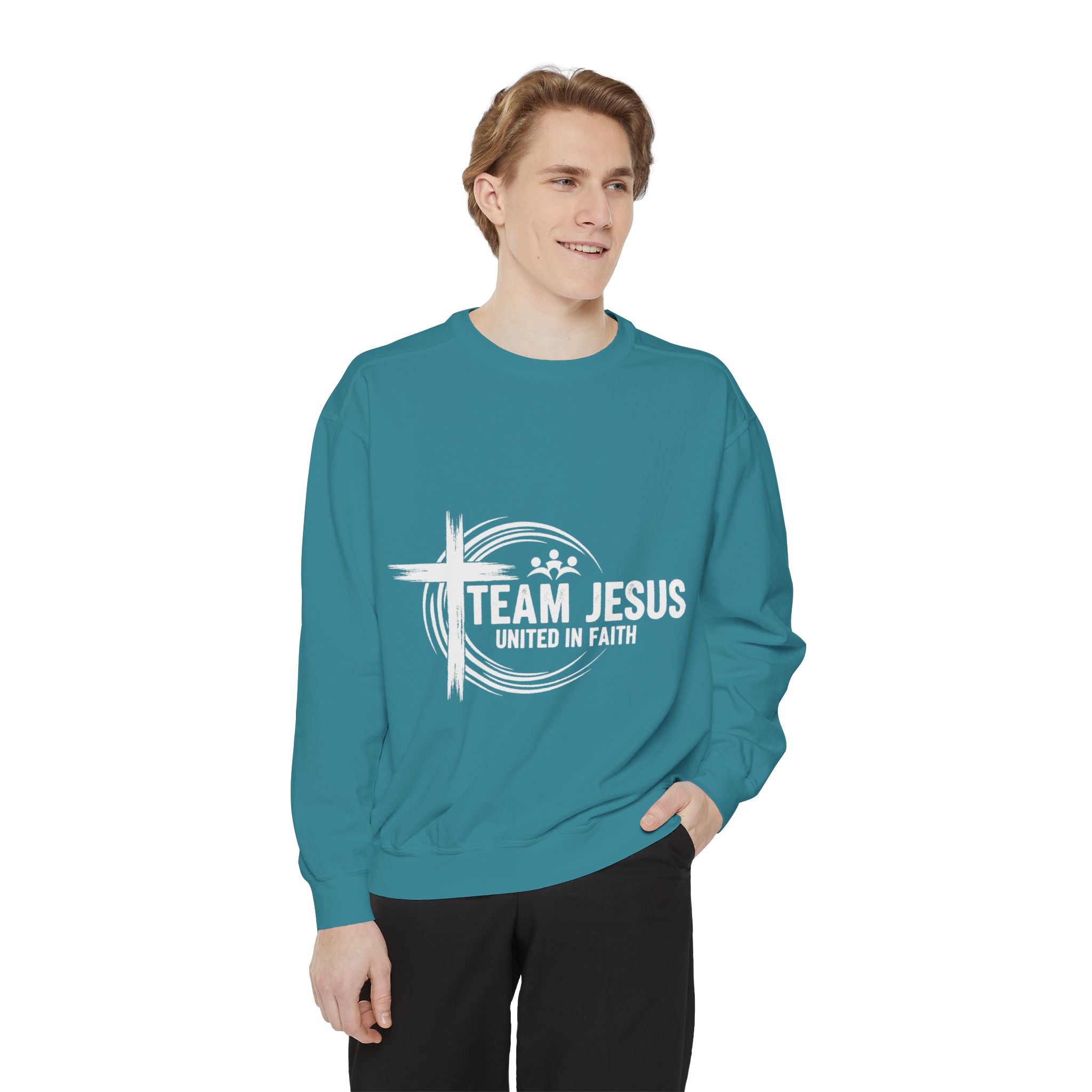 Team Jesus Crewneck Sweatshirt — Faith-Based Christian Graphic Pullover