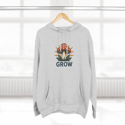 Grow Mushroom Hoodie – Unisex Botanical Graphic Fleece Pullover Printify