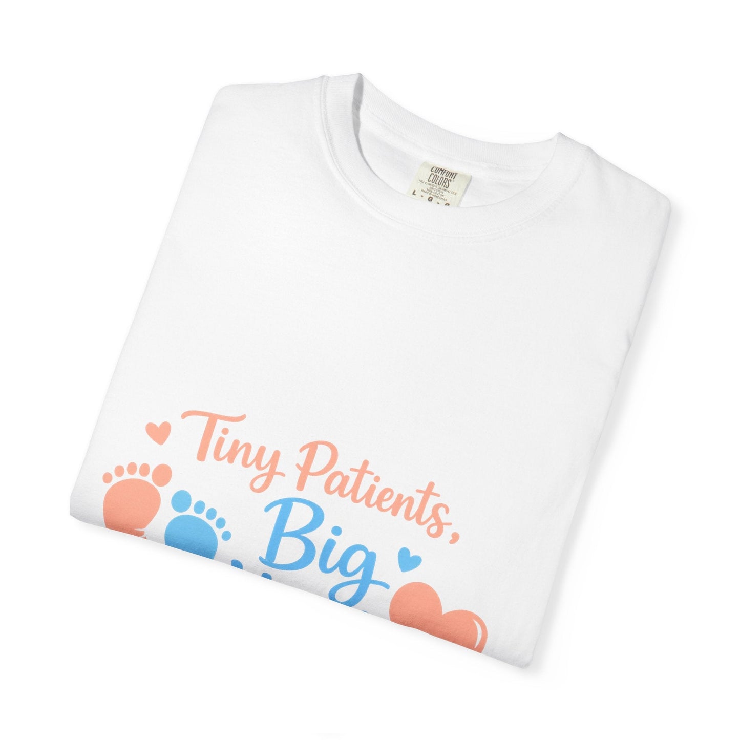 T-Shirt — "Tiny Patients, Big Heart" Baby Footprint Awareness Tee Printify