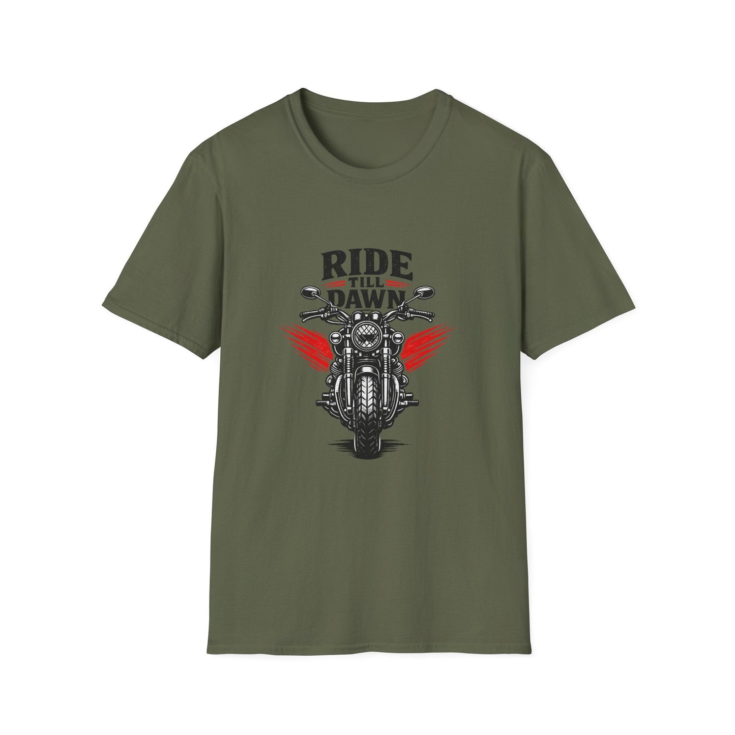 Ride Till Dawn Motorcycle T-Shirt Printify