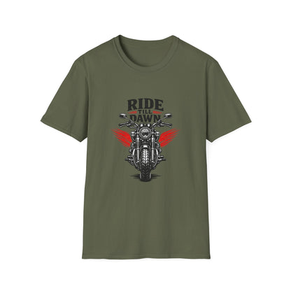 Ride Till Dawn Motorcycle T-Shirt Printify
