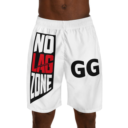 No Lag Zone "GG" Men's Jogger Shorts — Gaming Performance AOP Shorts Printify