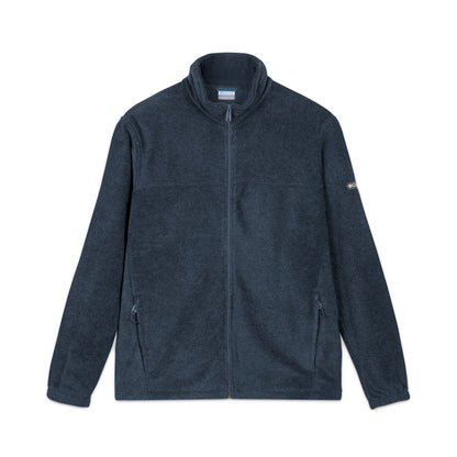 Embroidered Psychedelic Patch Fleece Jacket – Unisex Colorful Abstract Back Design Printify
