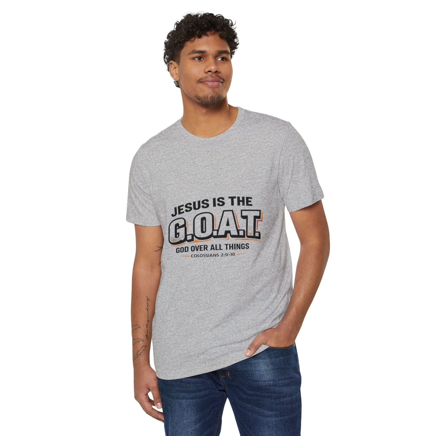 Jesus Is the G.O.A.T T-Shirt for Men – Faith-Based Christian Graphic Tee Printify