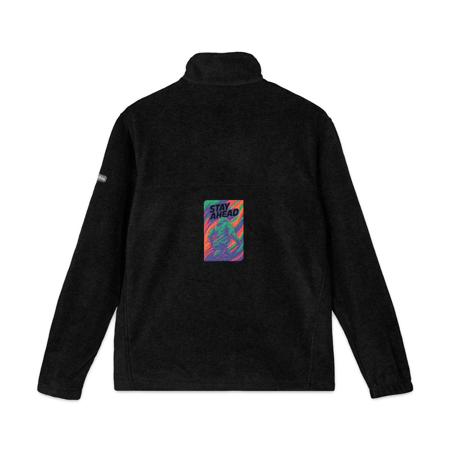 Embroidered Psychedelic Patch Fleece Jacket – Unisex Colorful Abstract Back Design Printify