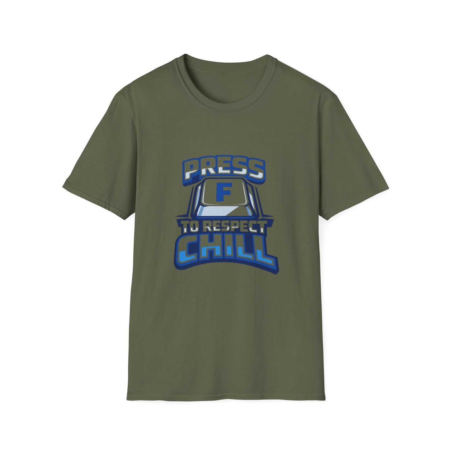 T-Shirt — "Press F to Respect Chill" Retro Gaming Graphic Tee Printify