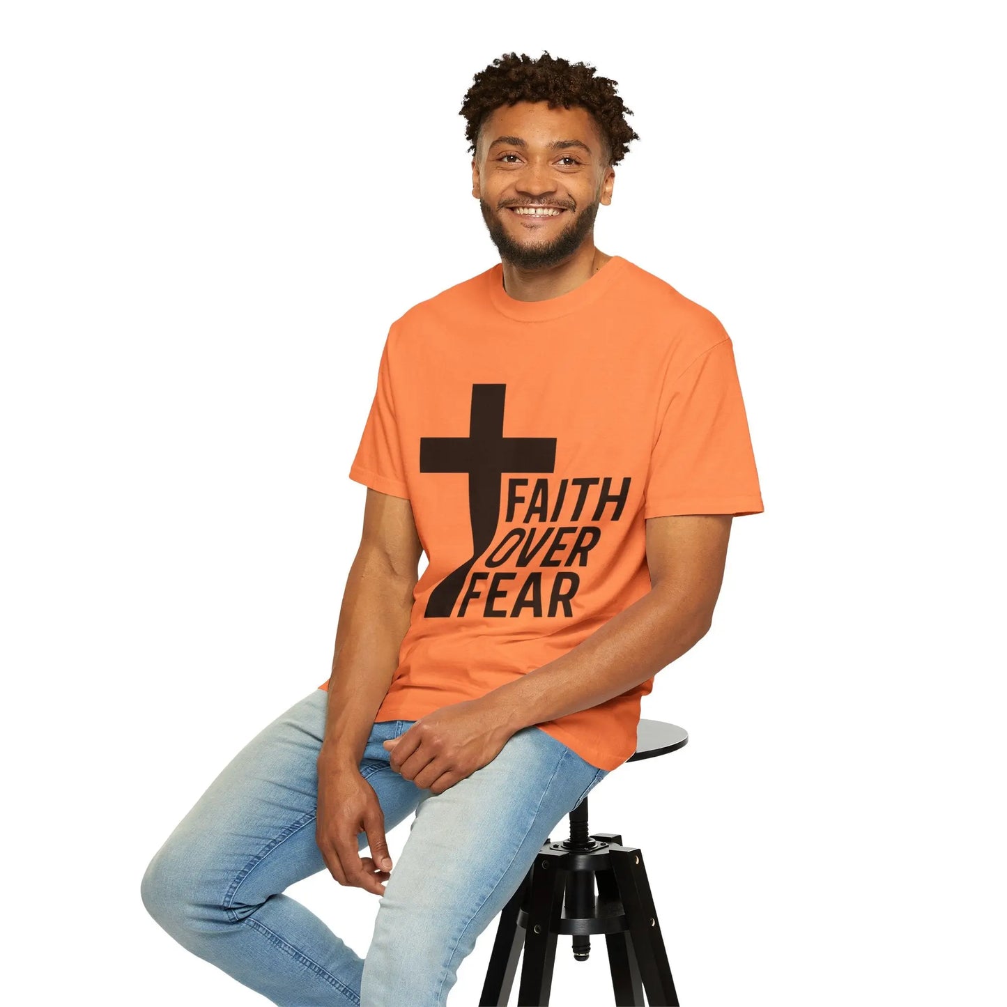 Faith Over Fear T-Shirt — Christian Cross Inspirational Tee Printify