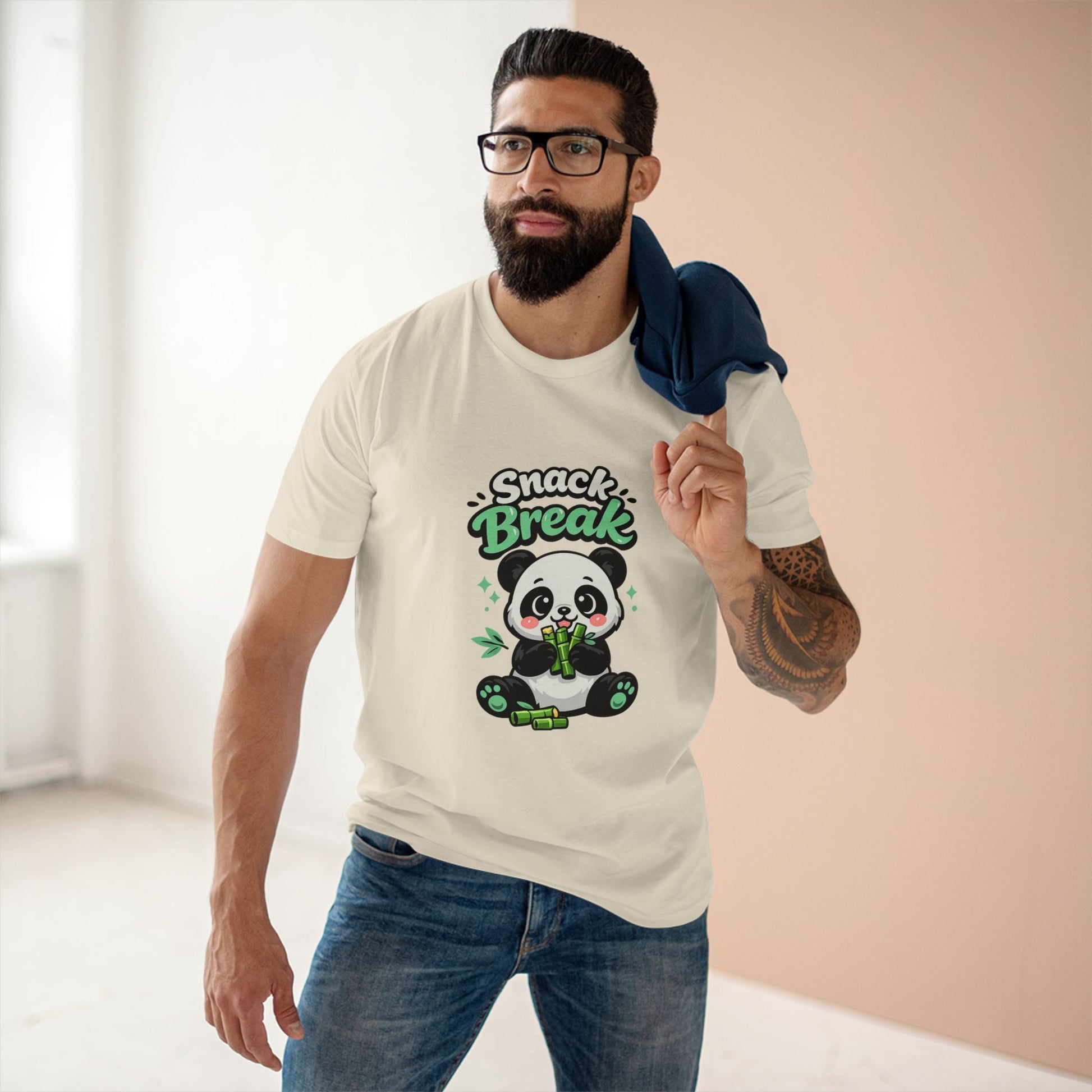 Snack Break Panda T-Shirt — Cute Panda Eating Bamboo Graphic Tee Printify