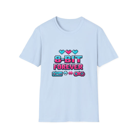 8-Bit Forever Retro Gaming T-Shirt — Pixel Hearts & Controller Tee