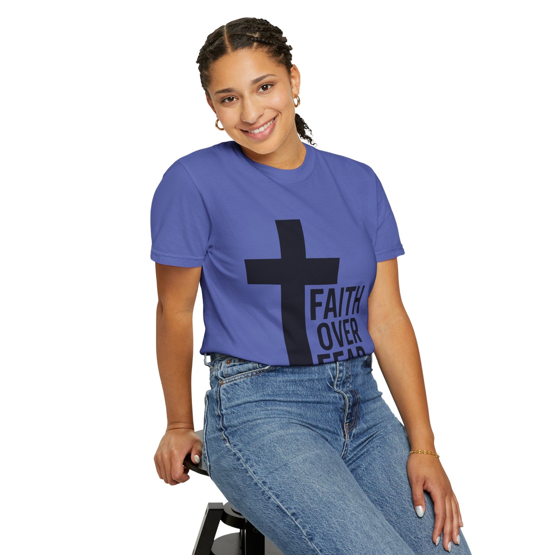 Faith Over Fear T-Shirt — Christian Cross Inspirational Tee Printify