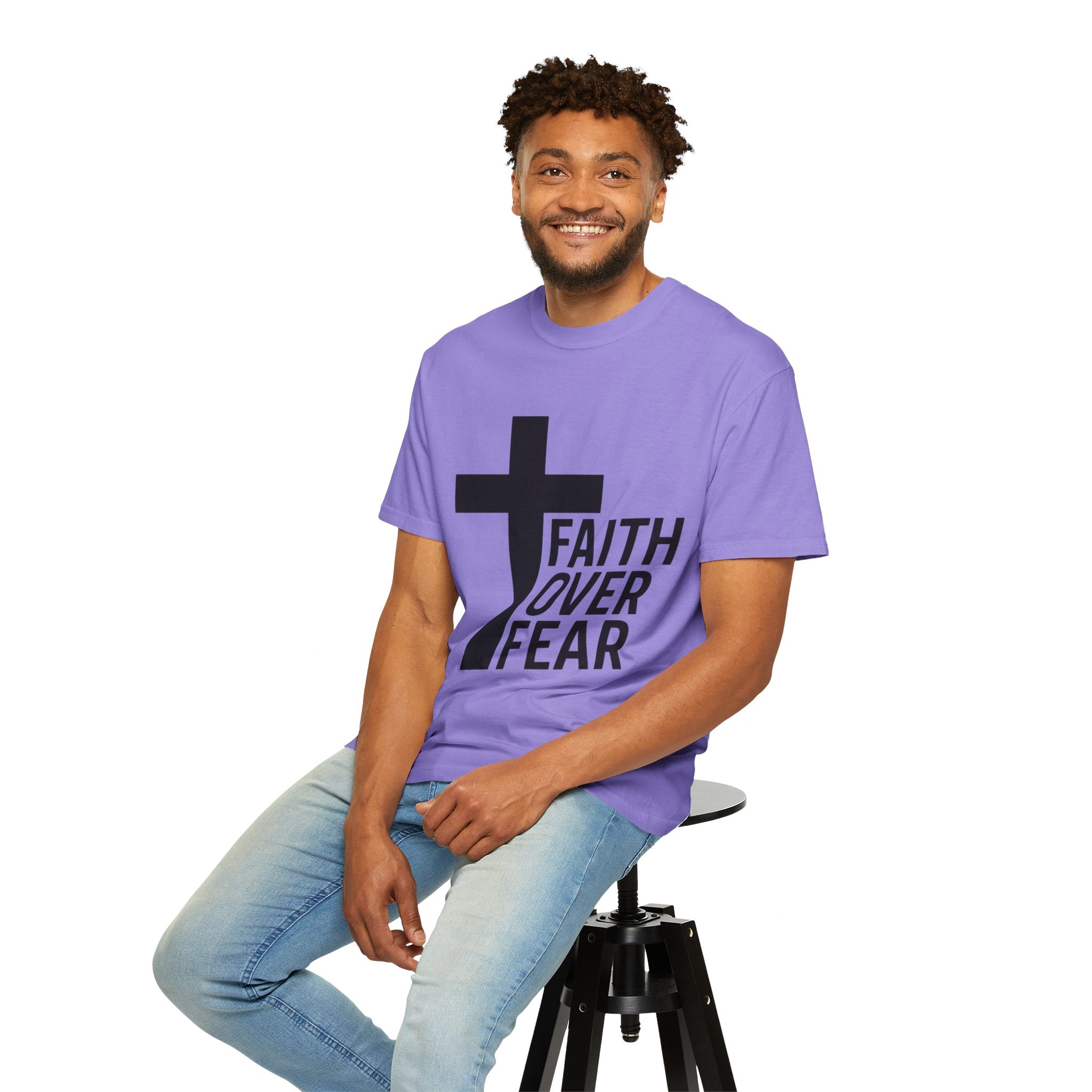 Faith Over Fear T-Shirt — Christian Cross Inspirational Tee