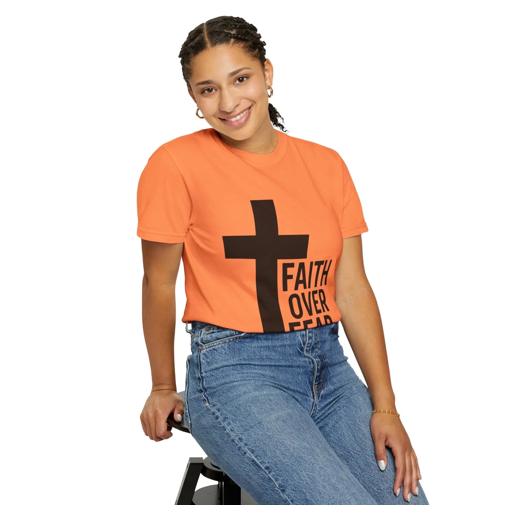 Faith Over Fear T-Shirt — Christian Cross Inspirational Tee Printify