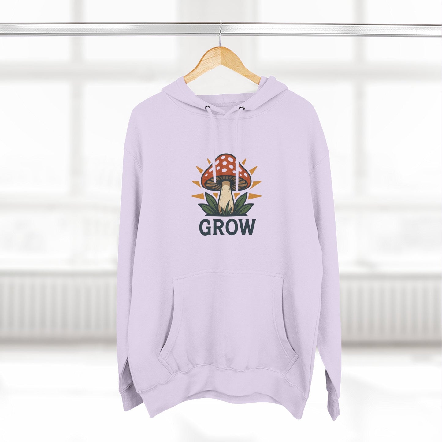 Grow Mushroom Hoodie – Unisex Botanical Graphic Fleece Pullover Printify