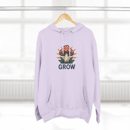 Grow Mushroom Hoodie – Unisex Botanical Graphic Fleece Pullover Printify