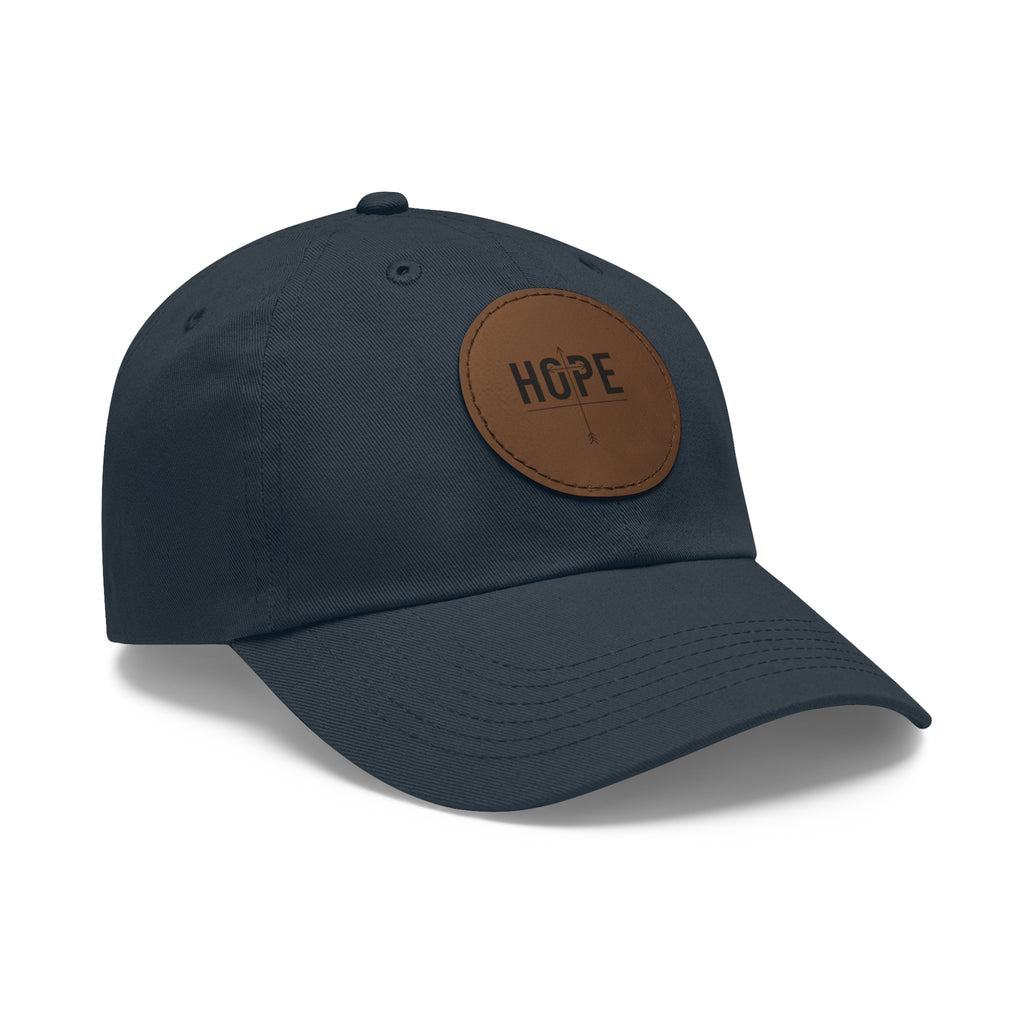 Dad Hat — Round Leather Patch 'HOPE' Cap
