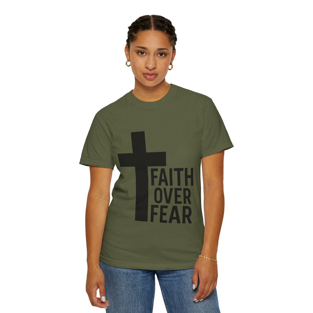 Faith Over Fear T-Shirt — Christian Cross Inspirational Tee