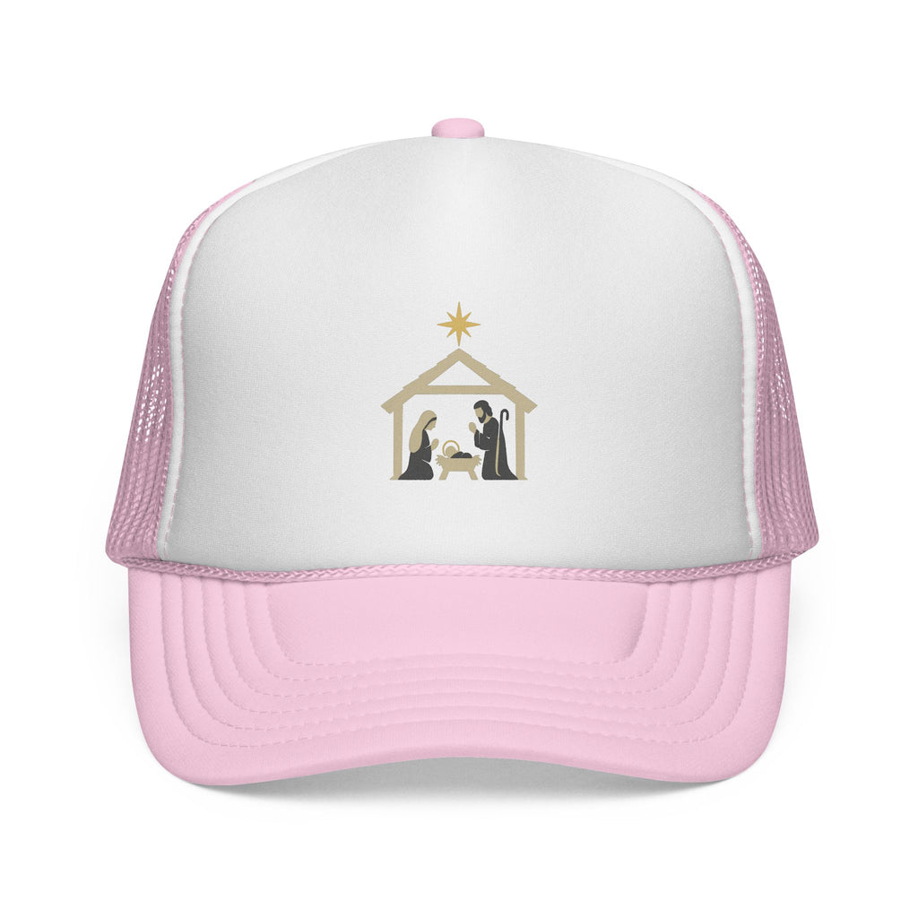 Nativity Trucker Cap — Christmas Manger Hat with Holy Family Design