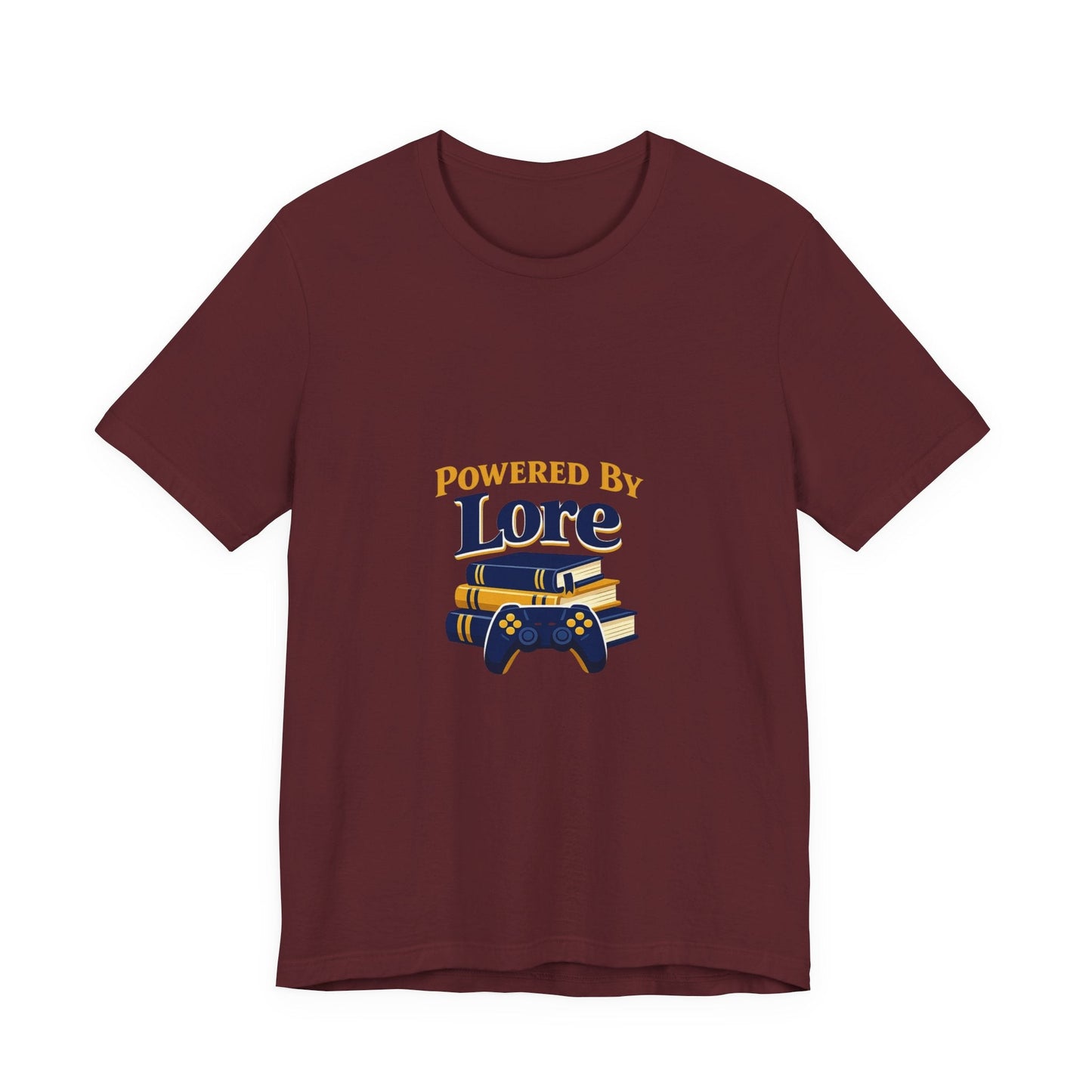 Powered by Lore T-Shirt — Gamer & Book Lover Tee Printify