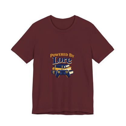 Powered by Lore T-Shirt — Gamer & Book Lover Tee Printify
