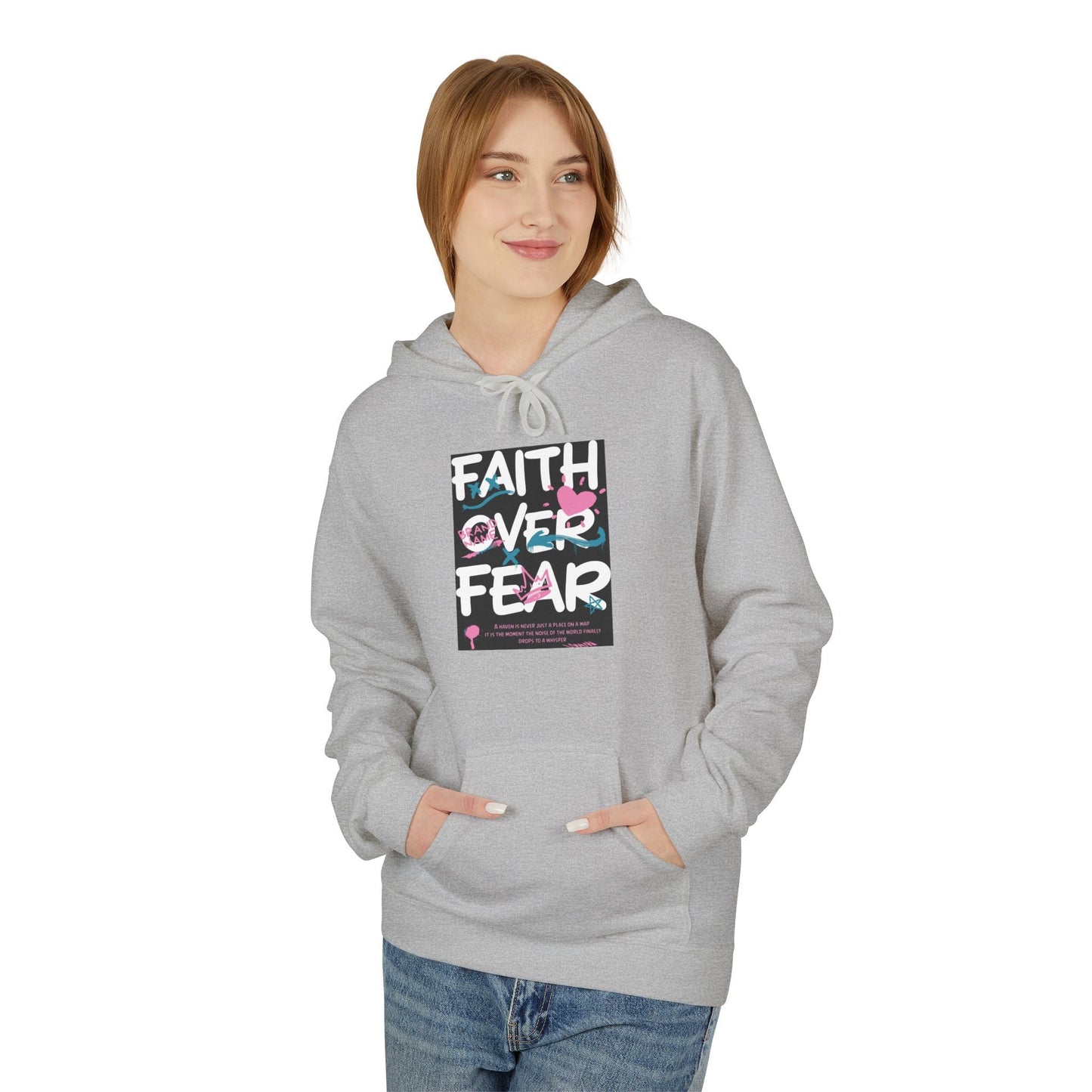 Faith Over Fear Hoodie — Floral Christian Inspiration Sweatshirt Printify