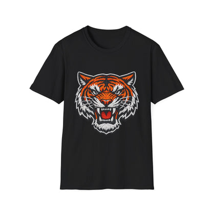 Tiger Head Graphic T-Shirt — Fierce Roaring Mascot Tee Printify